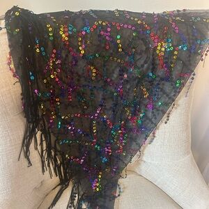 Bellydance Sequin Fringe waist Scarf belly dance